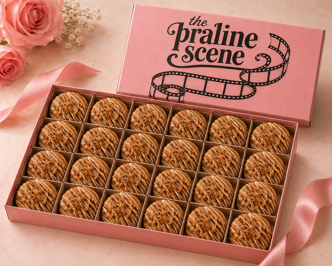 White-Chocolate Drizzled Praline