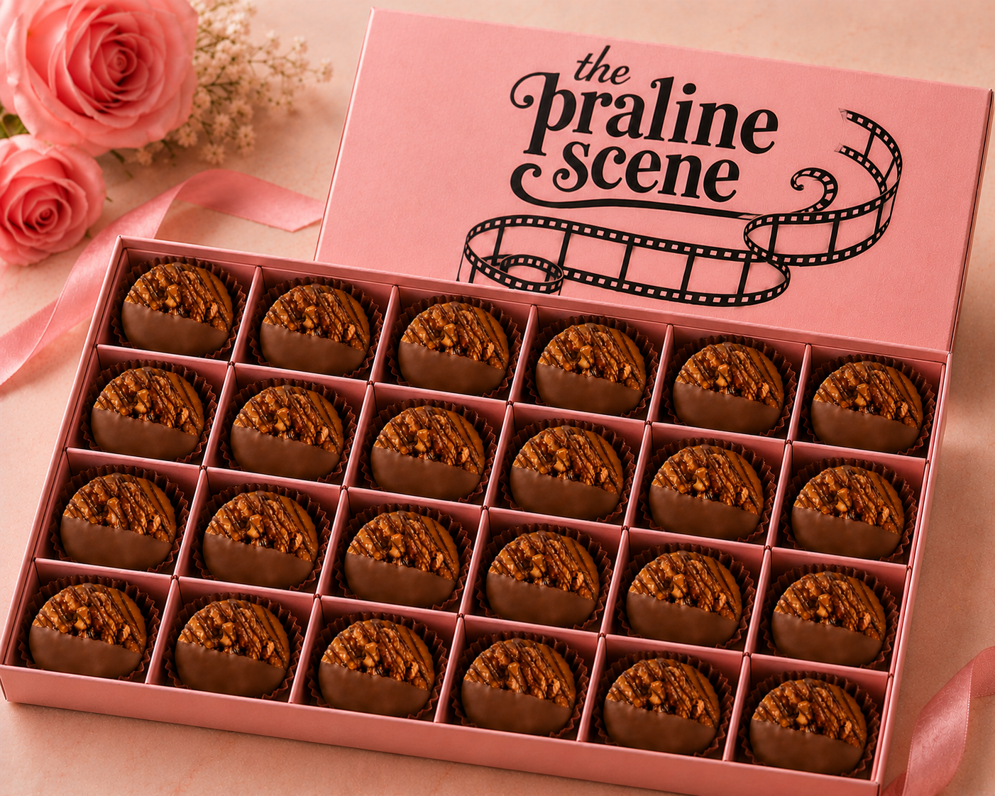 Milk-Chocolate Drizzled & Dipped Praline