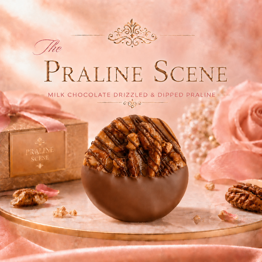 Milk-Chocolate Drizzled & Dipped Praline