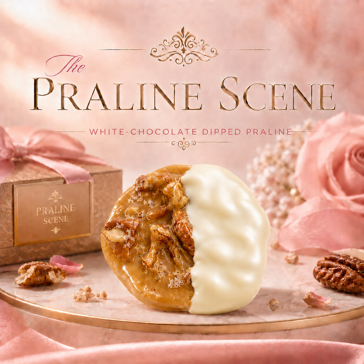White-Chocolate Dipped Praline